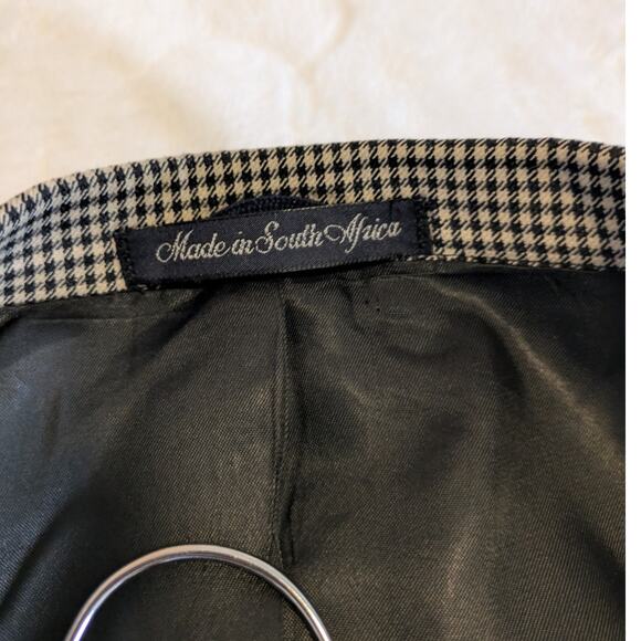 Oak Creek Blazer Mens 44R Worsted Wool Houndstooth Black - Picture 10 of 11